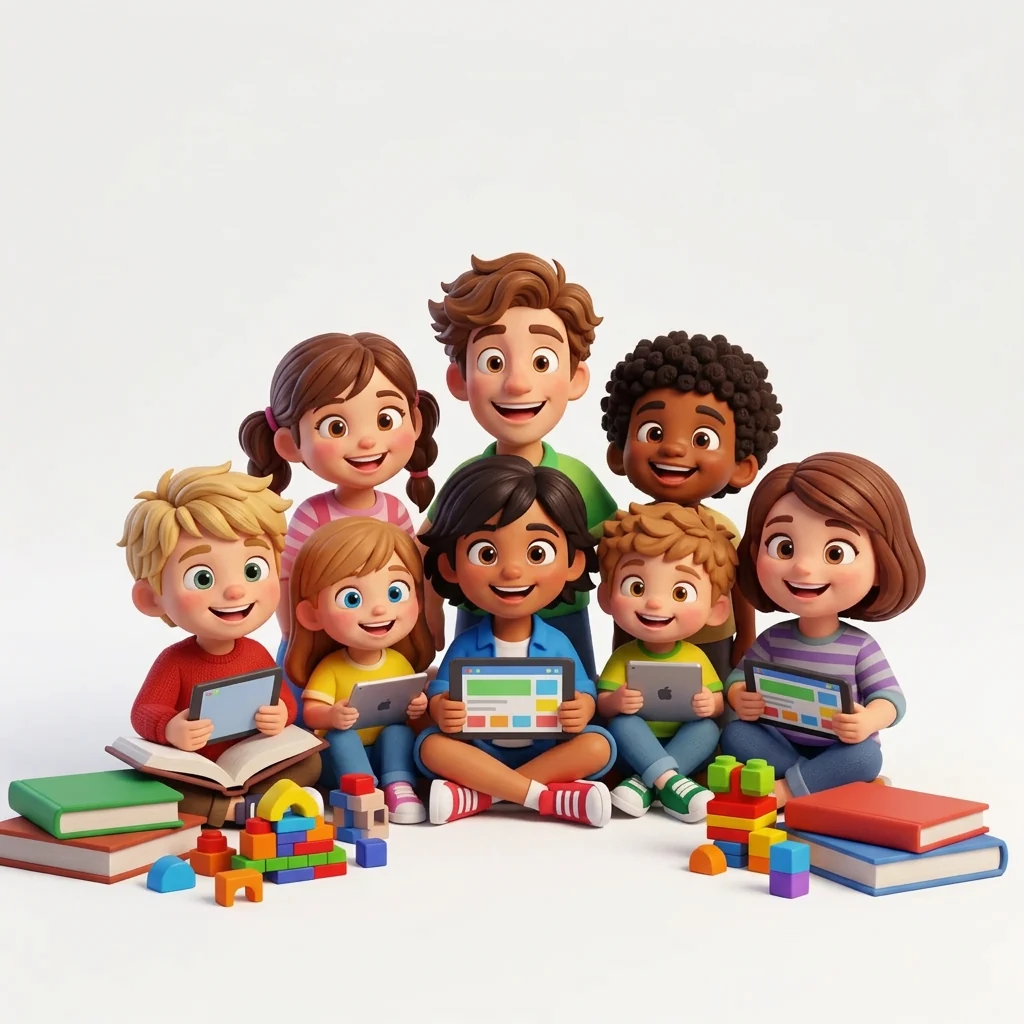 Children learning together in Elonic World
